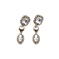 Aurora Crystal Clear Geo Elegant Earrings